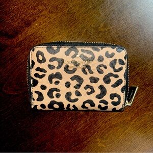 Kate Spade New York Darcy leopard zip wallet/card holder